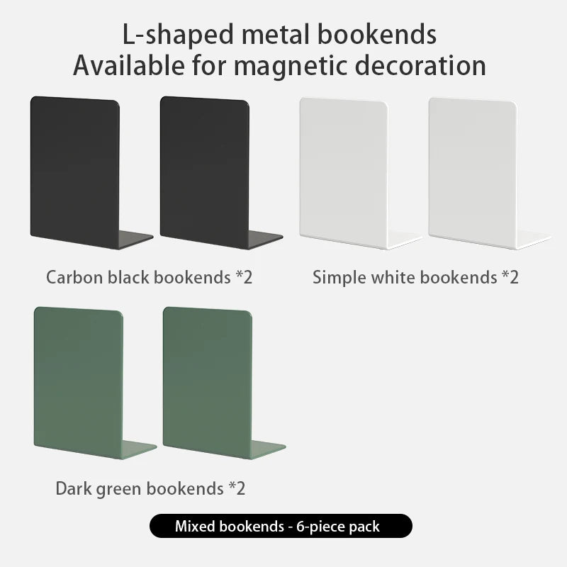 Metal Bookends - Multiple Pack Sizes