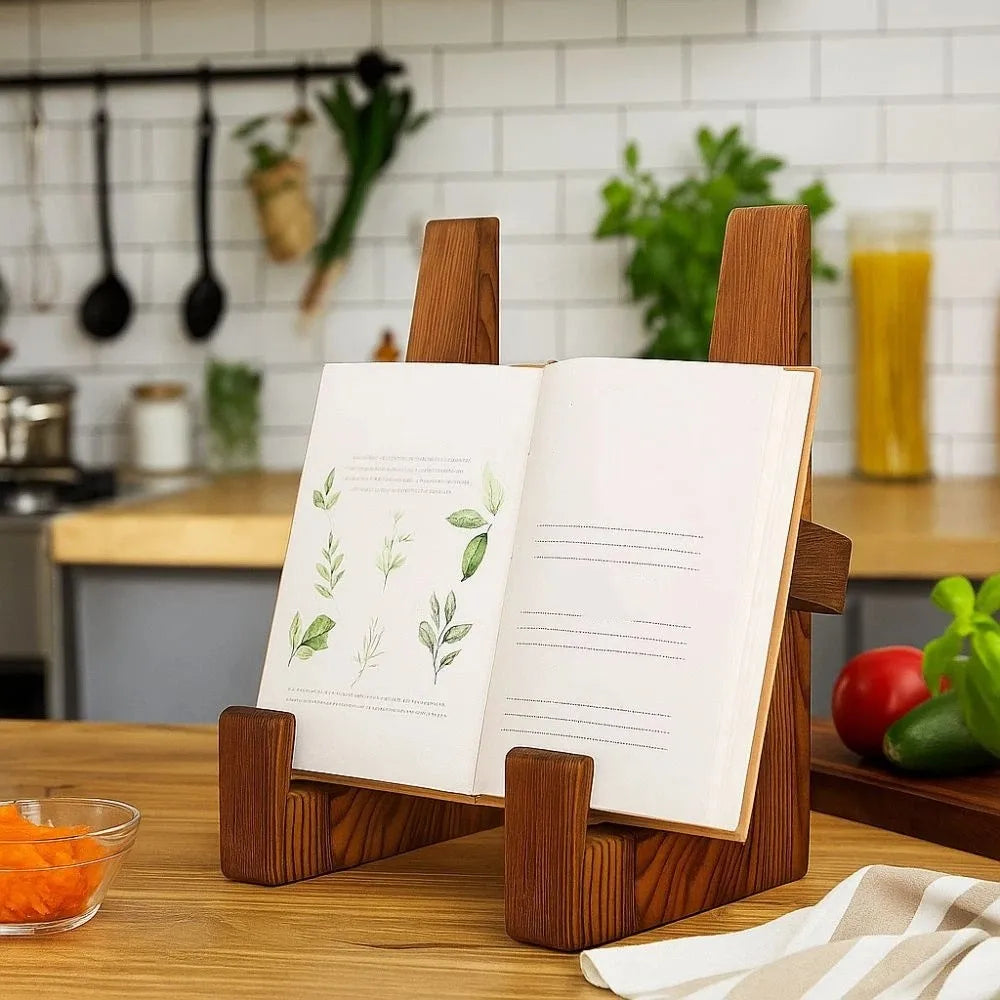 Wooden Tabletop Book and Cookbook Stand