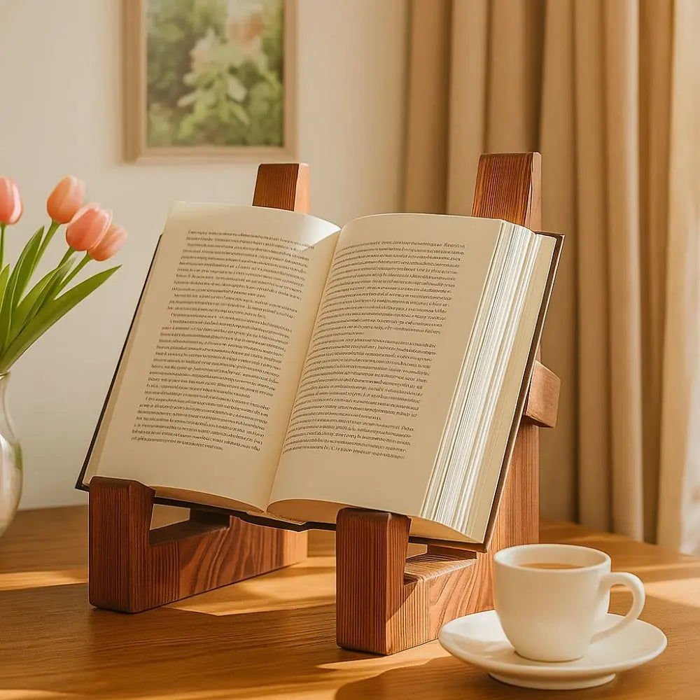 Wooden Tabletop Book and Cookbook Stand