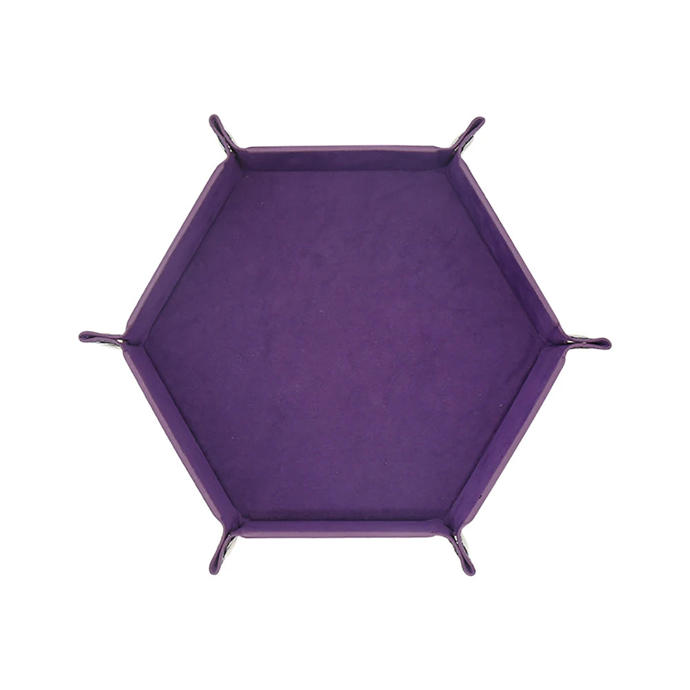 Hexagonal Dice Tray Miscellaneous Storage Box Board Game Dice Tray Accessories Leather Dice Tower Office Supplies Storage Tools