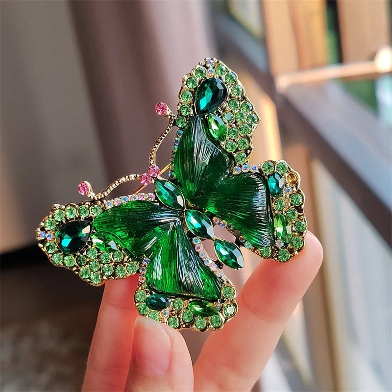 Crystal Butterfly Statement Brooch
