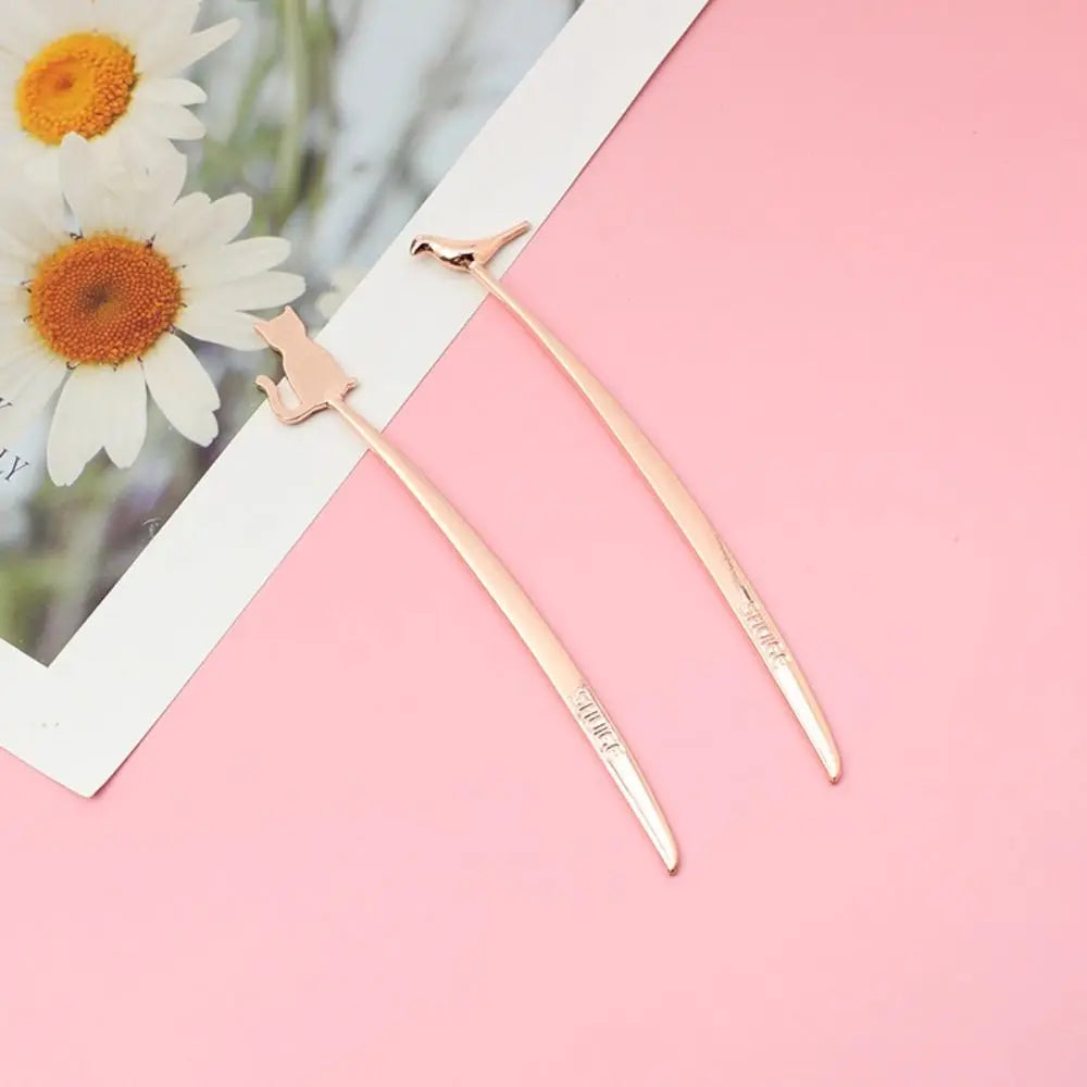Bird or Cat Metal Bookmark