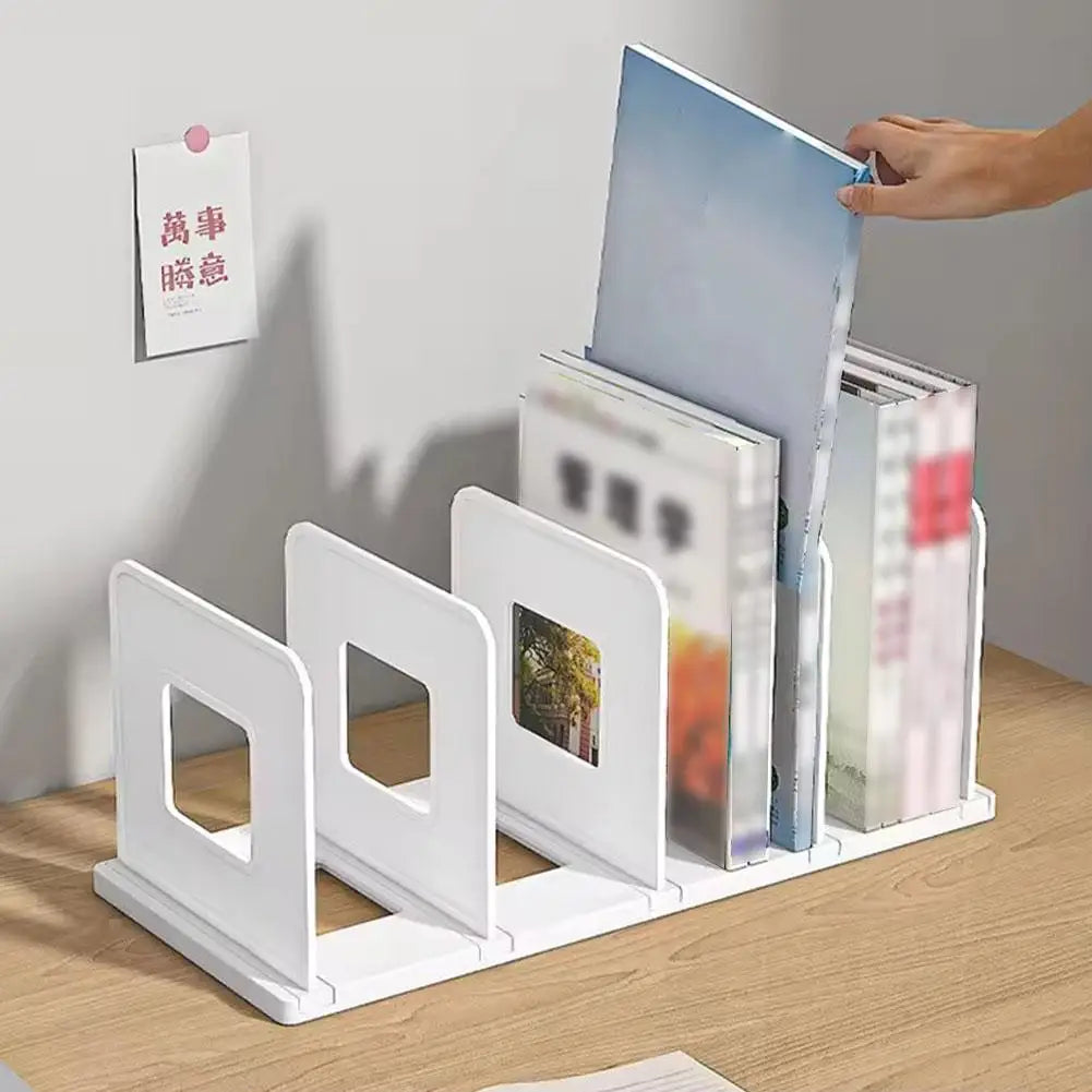 Four-Section Desktop Book and File Organizer