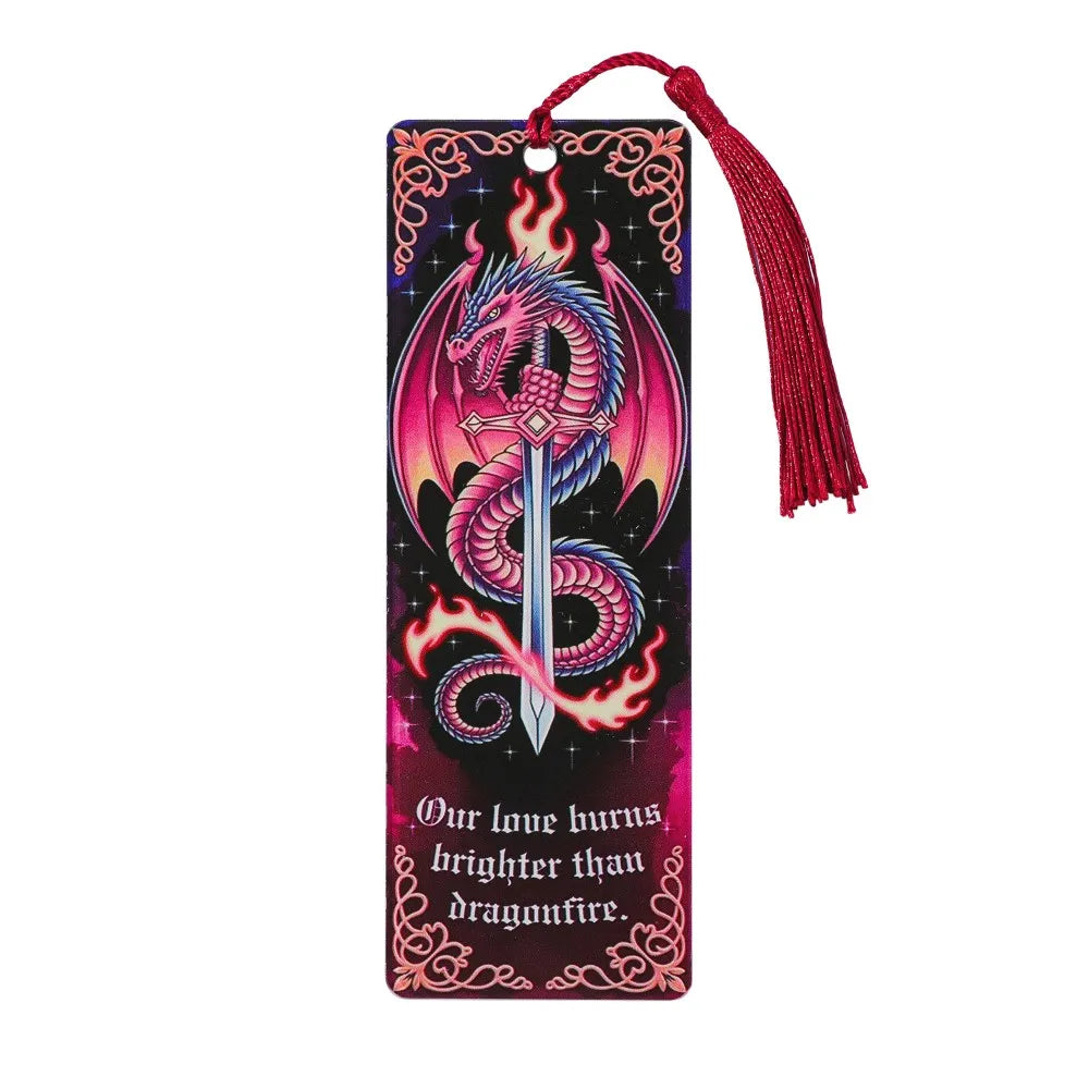 Fantasy Creatures Acrylic Bookmark Set (with Tassels) - Wolf/Dragon/Pegasus Theme Fantasy Enthusiasts, Book Fans, and Gift Givin