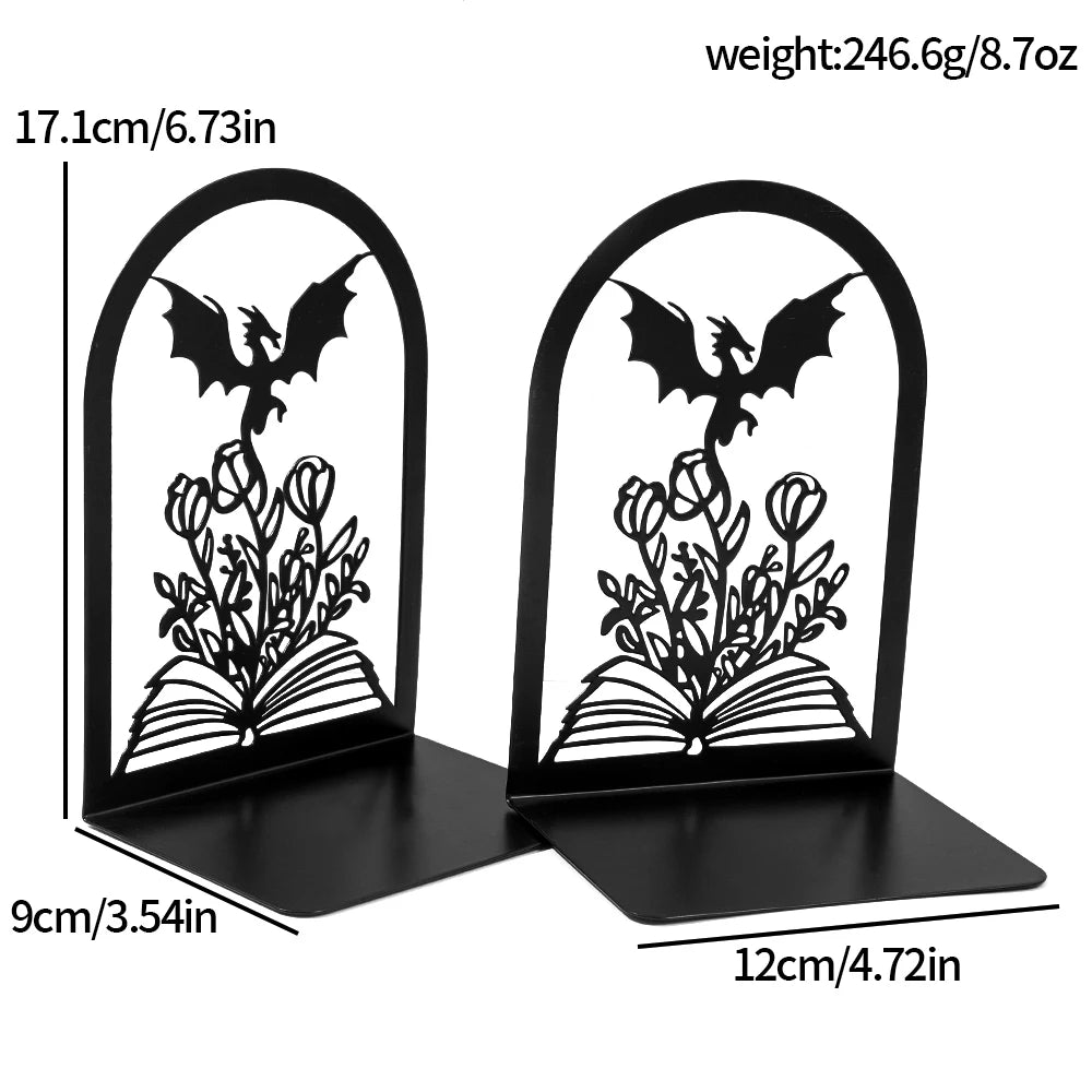 Fantasy Pterosaur Bookends Cool Learning Stationery Dragon Lovers Home Decor Fantasy Bookend Black Heavy Duty Book End