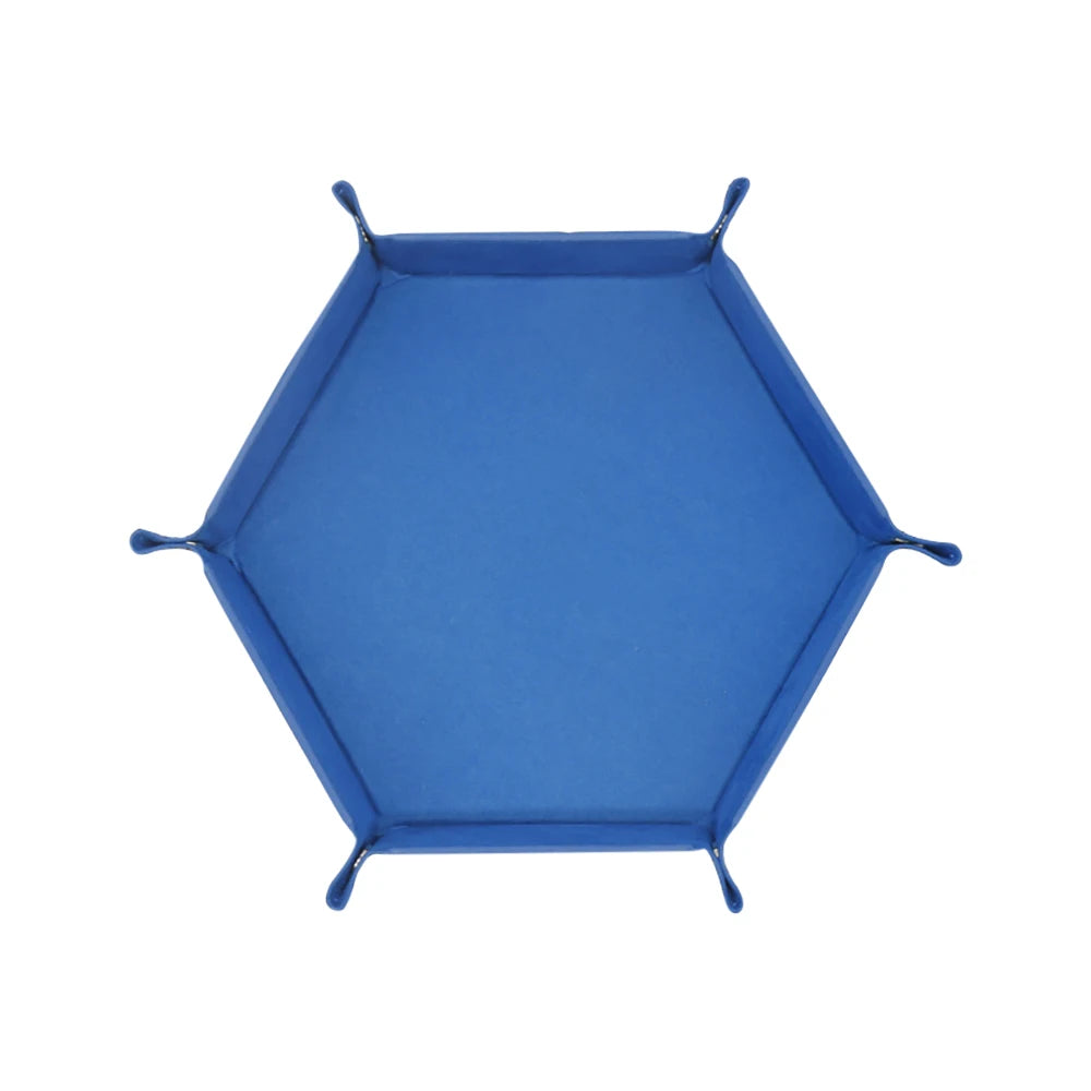 Hexagonal Dice Tray Miscellaneous Storage Box Board Game Dice Tray Accessories Leather Dice Tower Office Supplies Storage Tools