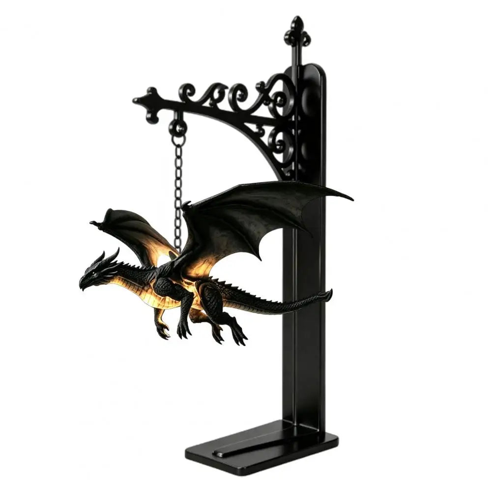 Magical Flying Dragon Bookshelf Lamp Warm Dragon Hanging Night Light Fantasy Reading Nook Decor for Fantasy Lovers Book Readers