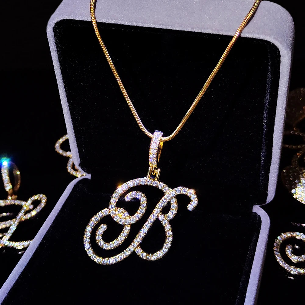 Cursive Initial Pendant Necklace