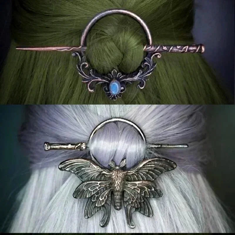 Vintage Nordic Metal Hair Sticks
