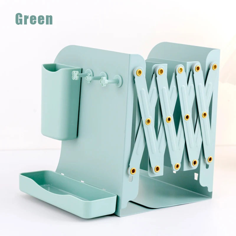 Extendable Desktop Book Organizer with Pen Holder