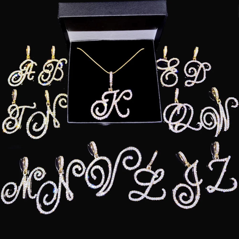 Cursive Initial Pendant Necklace