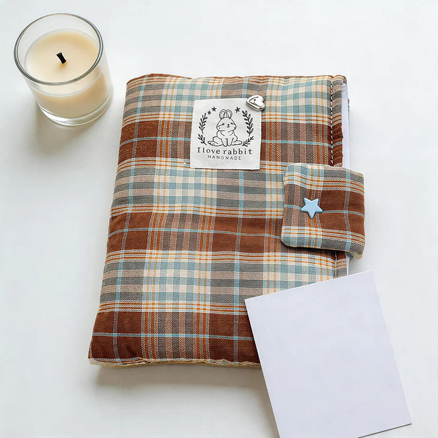 6-7 Inch Universal E-Reader Sleeve, Thick Padded Plaid Fabric Protective Pouch, Soft Lined Shockproof Ebook Reader Storage Bag