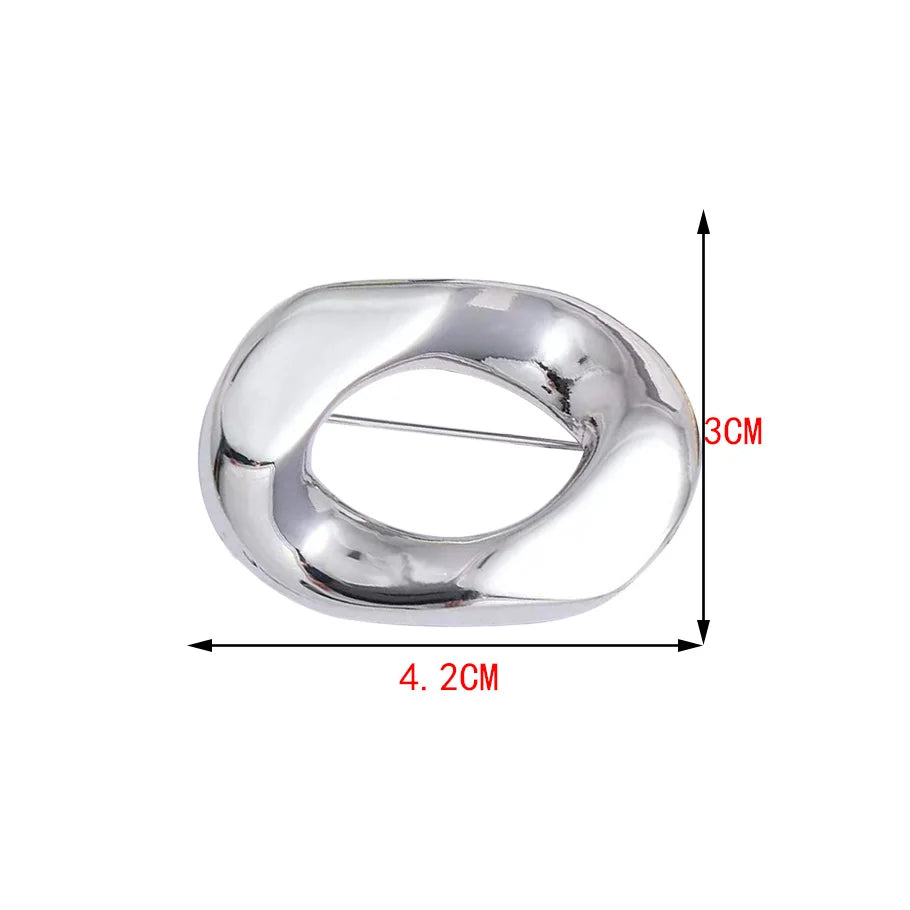 Modern Geometric Metal Brooch