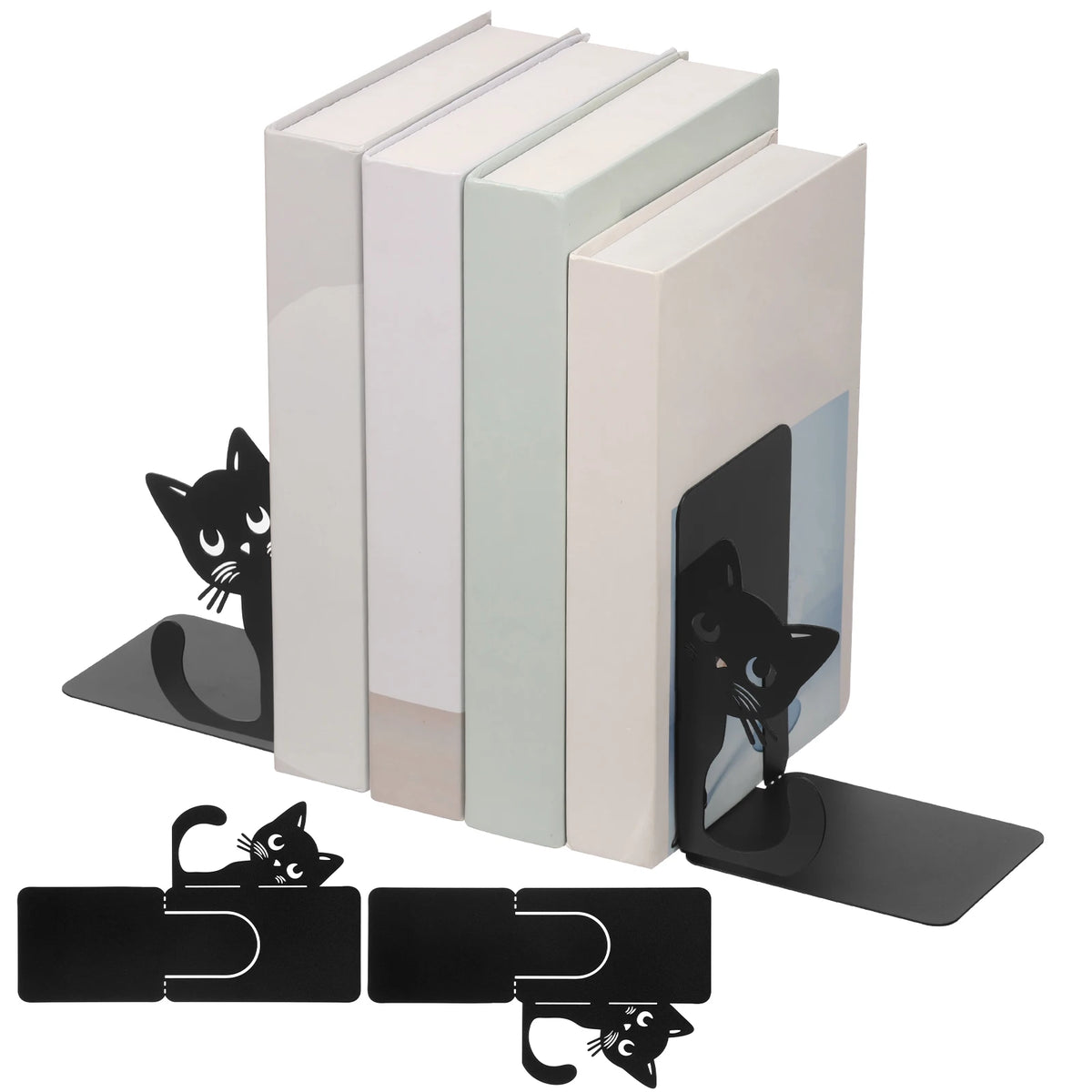Peeking Cat Metal Bookends