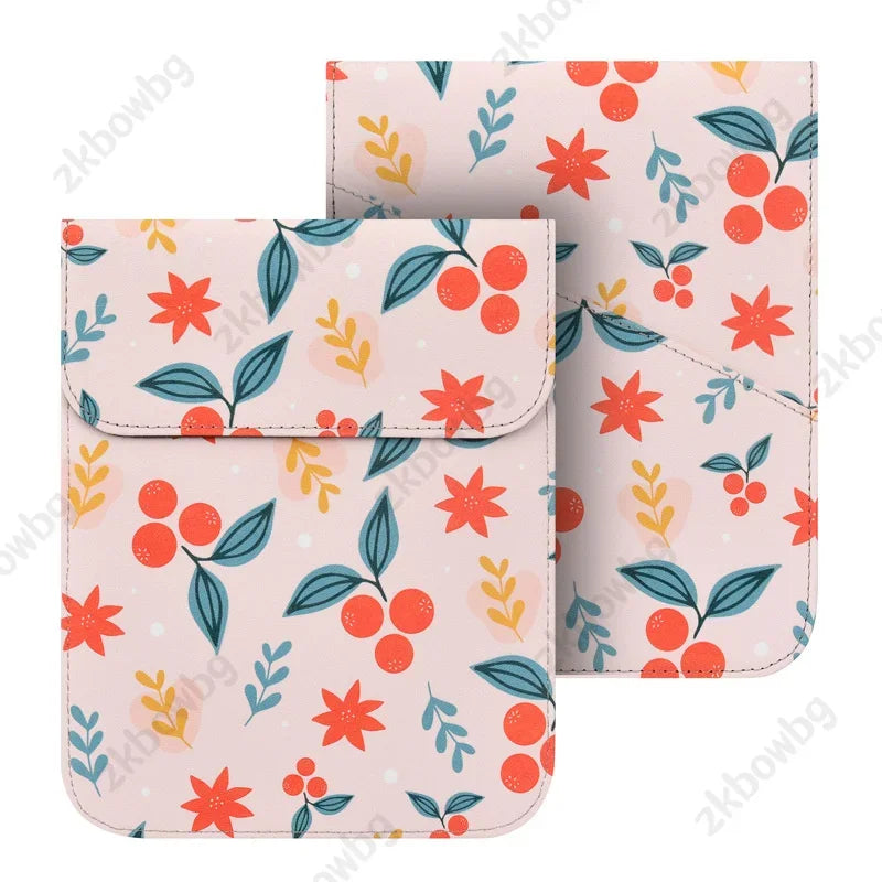 Magnetic E-Reader Sleeve - Floral, Winter and Solid Designs