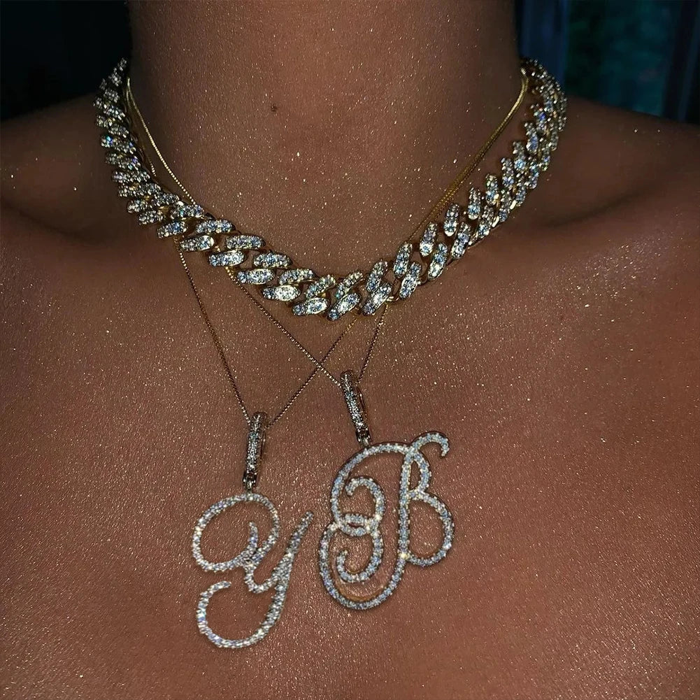 Cursive Initial Pendant Necklace