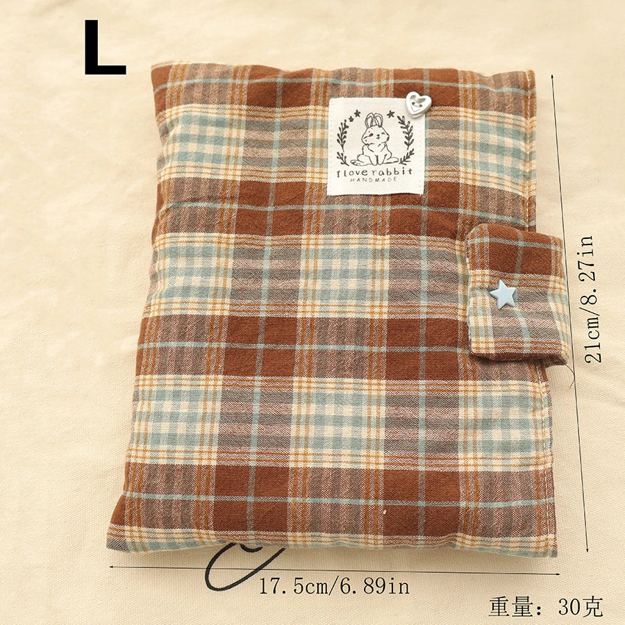 6-7 Inch Universal E-Reader Sleeve, Thick Padded Plaid Fabric Protective Pouch, Soft Lined Shockproof Ebook Reader Storage Bag
