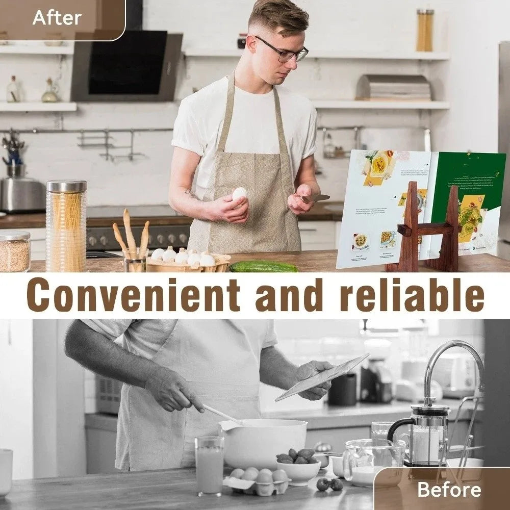 Wooden Tabletop Book and Cookbook Stand