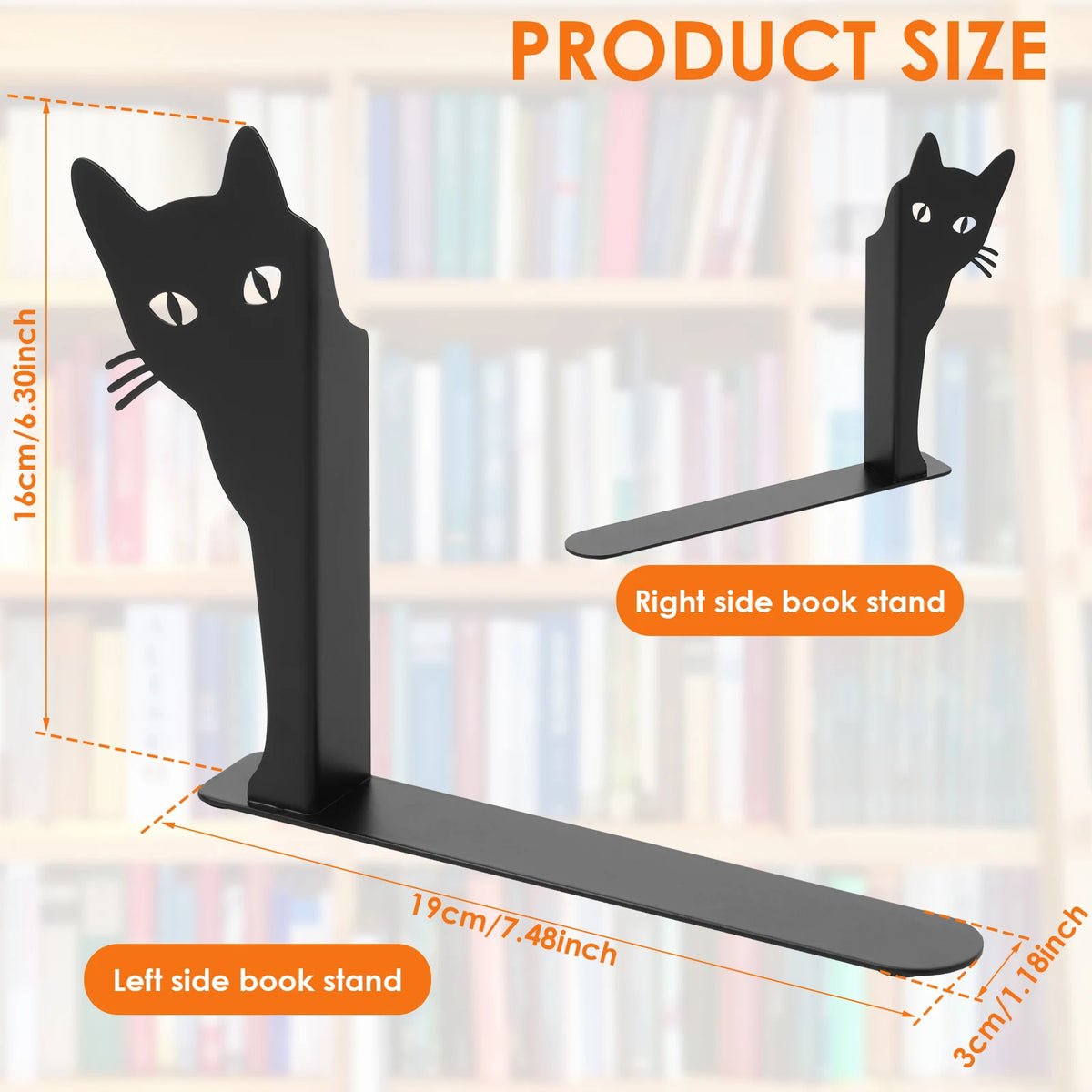 Peeking Cat Metal Bookends
