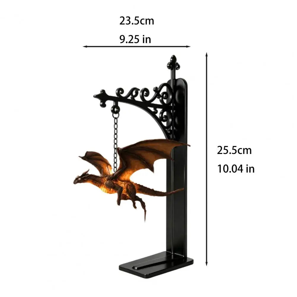 Magical Flying Dragon Bookshelf Lamp Warm Dragon Hanging Night Light Fantasy Reading Nook Decor for Fantasy Lovers Book Readers