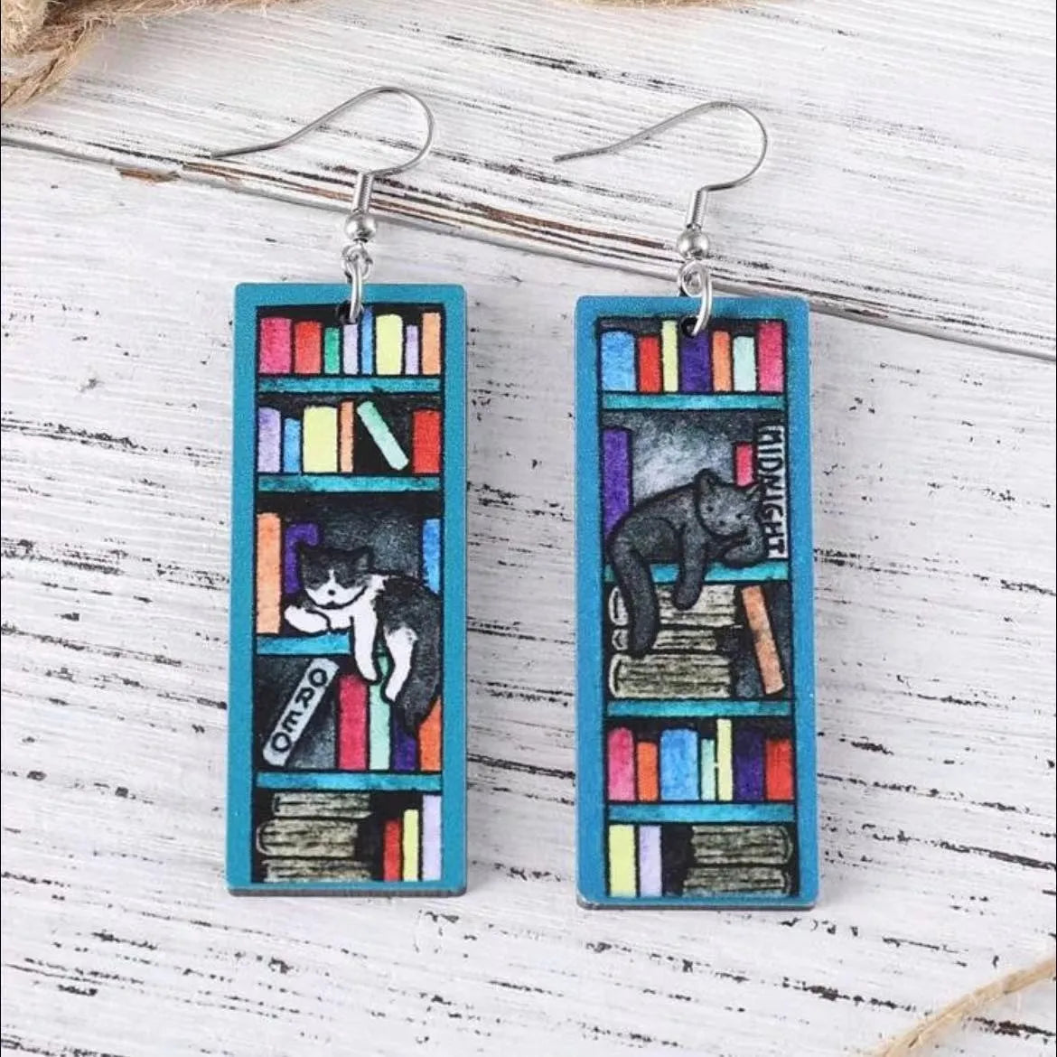 Book Love READ ALL THE BOOKS Earrings For Librarian Teacher Student Graduation Back To School Jewelry