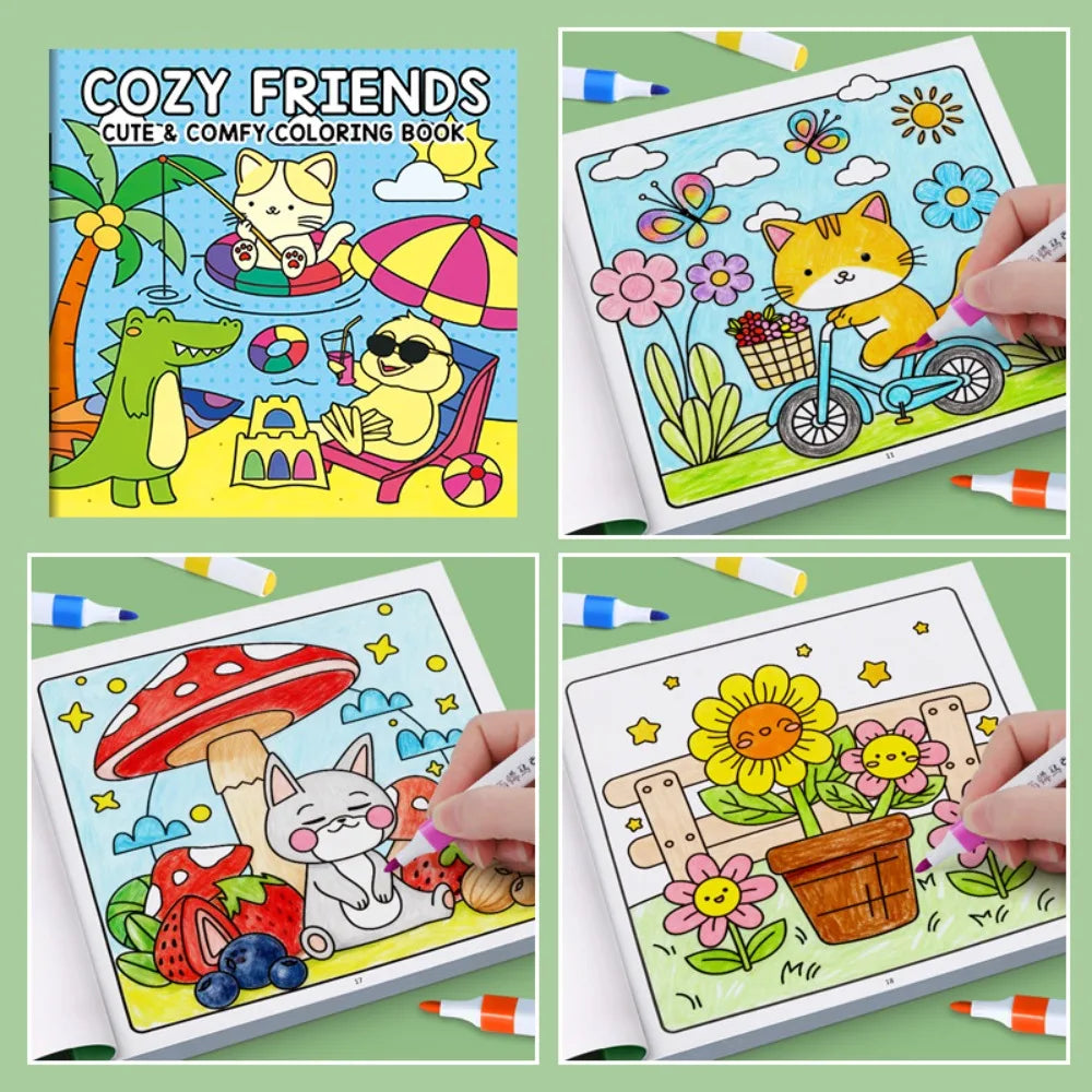 Creative DIY Coloring Book Educational Sensory Toys For Kids Graffiti Painting Book Montessori Drawing Toys Gift