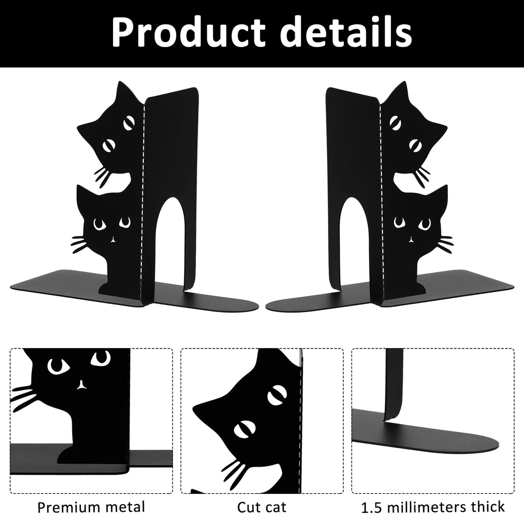 Peeking Cat Metal Bookends