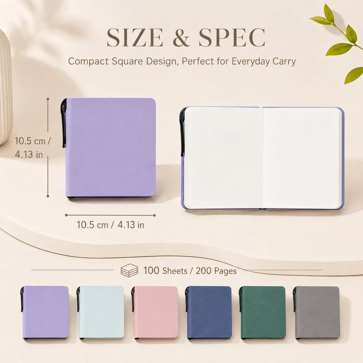 Square Pocket Notebook with Blank Pages